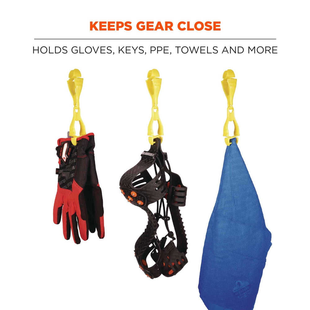Squids 3400 Glove Clip Holder with Dual Clips, Lime, 1 Count (Pack of 1)