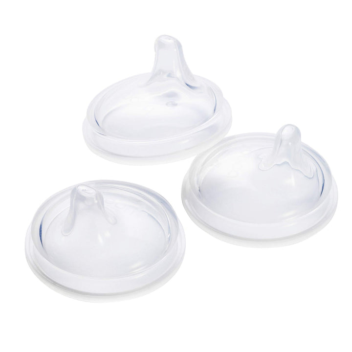 Nursh Silicone Sippy Cup Lid - Convertible Transitional Sippy Spouts for Nursh Baby Bottles - Sippy Cup Lids for Babies - Baby Feeding Supplies - Ages 6 Months and Up - 3 Count