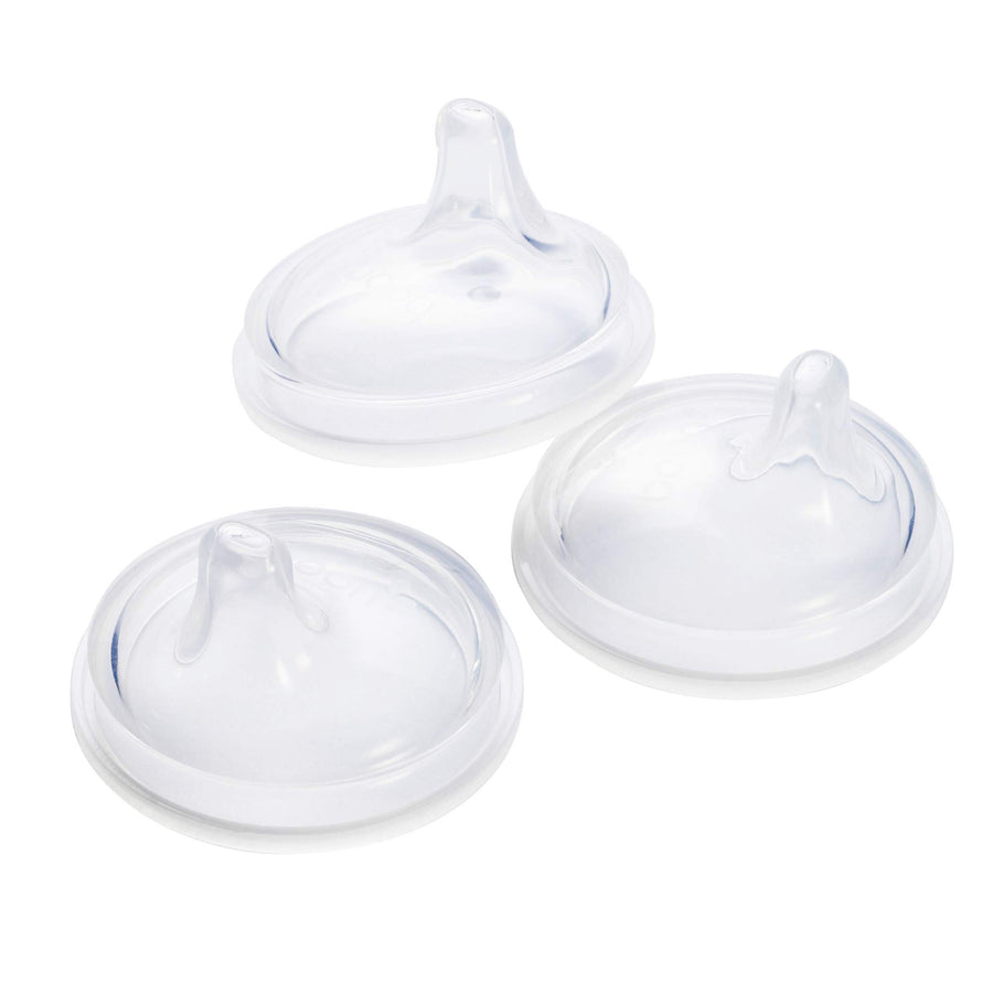 Nursh Silicone Sippy Cup Lid - Convertible Transitional Sippy Spouts for Nursh Baby Bottles - Sippy Cup Lids for Babies - Baby Feeding Supplies - Ages 6 Months and Up - 3 Count
