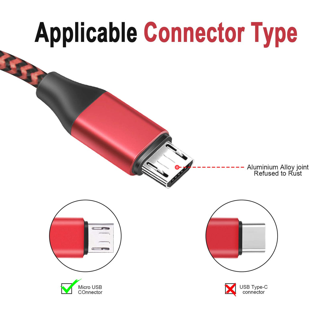 Cable 2Pack 10ft Extra for PS4 Controller Charger Durable Nylon Braided Micro USB Fast Charging Cord Compatible with PlayStation 4,Xbox One S/X Controller,Samsung Galaxy S7 S6,J7 J3 Note 5 4 and More