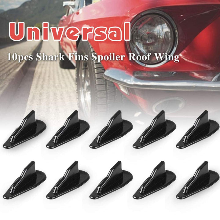 Spoiler Roof Wing, Air Vortex Generator Diffuser Shark Fin Universal 10pcs Kit Black