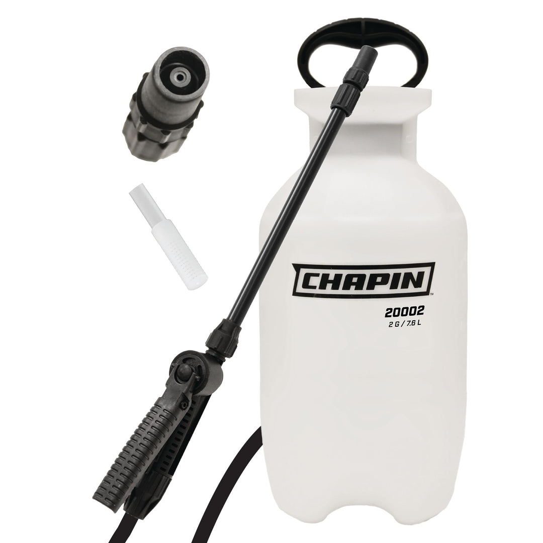 Chapin 20002 Made in USA 2 -Gallon Lawn and Garden Pump Pressured Sprayer, for Spraying Plants, Garden Watering, Lawns, Weeds and Pests, Translucent White