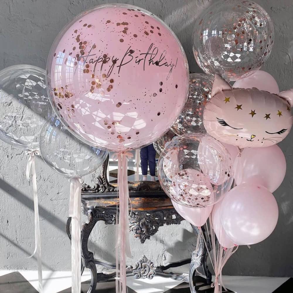 10-Pack 20 Big Transparent Bobo Balloons - Large Clear PVC Bubble Balloons for Birthday, Bridal Shower, Centerpieces, Party Christmas, LED Decorations, Indoor and Outdoor Decoration.