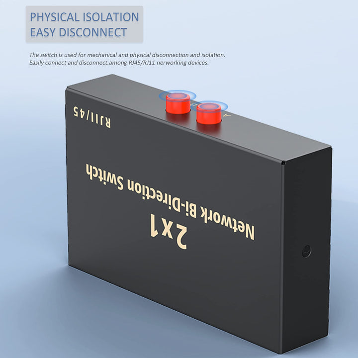 RJ45 Network Switch Selector 2x1 Ethernet RJ45 Network Switch Splitter Selector Box 100M/1000M