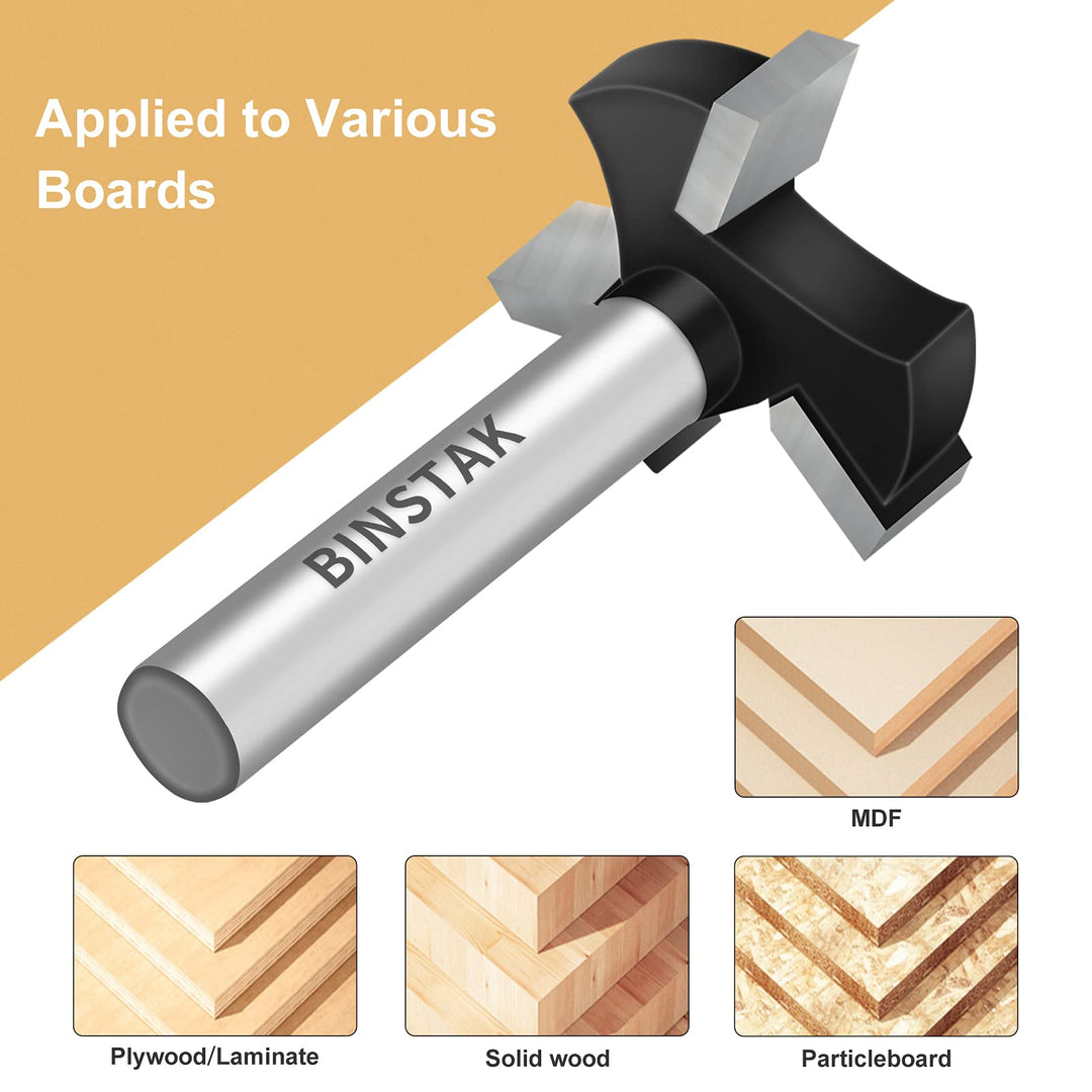 CNC Spoilboard Surfacing Router Bits, 1/4 inch Shank 1 inch Cutting Diameter, Slab Flattening Router Bit Planing Bit Wood Planing Bit Dado Planer Bit (Carbide)