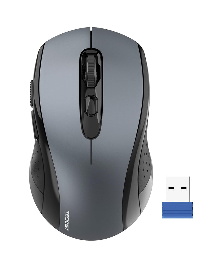 Wireless Mouse for Laptop, 2.4G Wireless Computer Mouse, 5-Level Adjustable 4800 DPI, Silent Mouse with Receiver & 6 Buttons, 18 Months Battery Life, USB Portable Mouse for Mac, Chromebook