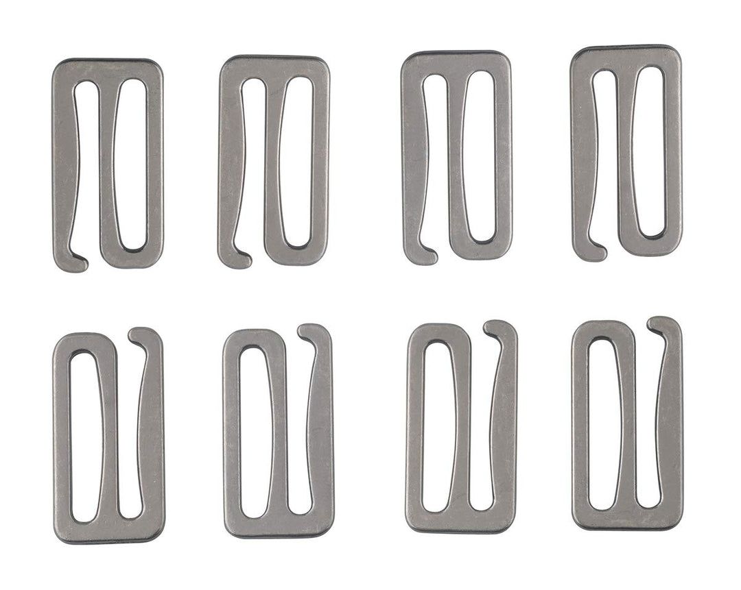 Metal Replacement Bra Strap Slide Hook Swimsuit Bra Hooks (Gun Metal 1 inch)