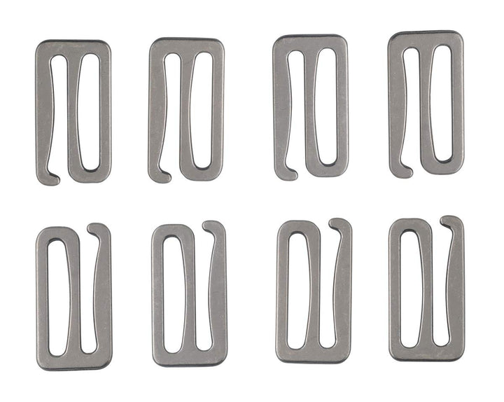 Metal Replacement Bra Strap Slide Hook Swimsuit Bra Hooks (Gun Metal 1 inch)