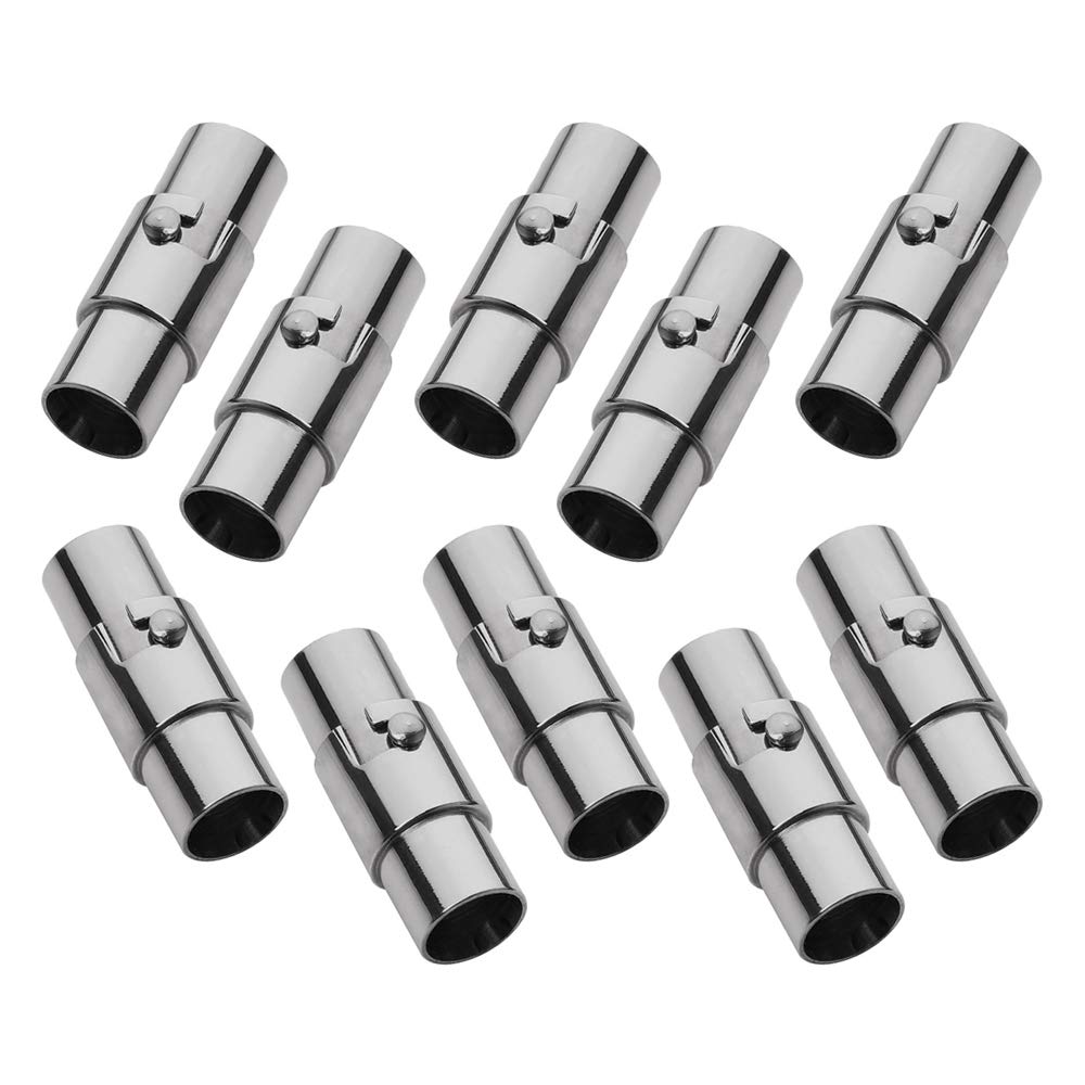 10PCS Black Cord End Caps Bracelet End Caps Locking Bracelet Rope End Cap Cord Ends (Black, 5 mm)