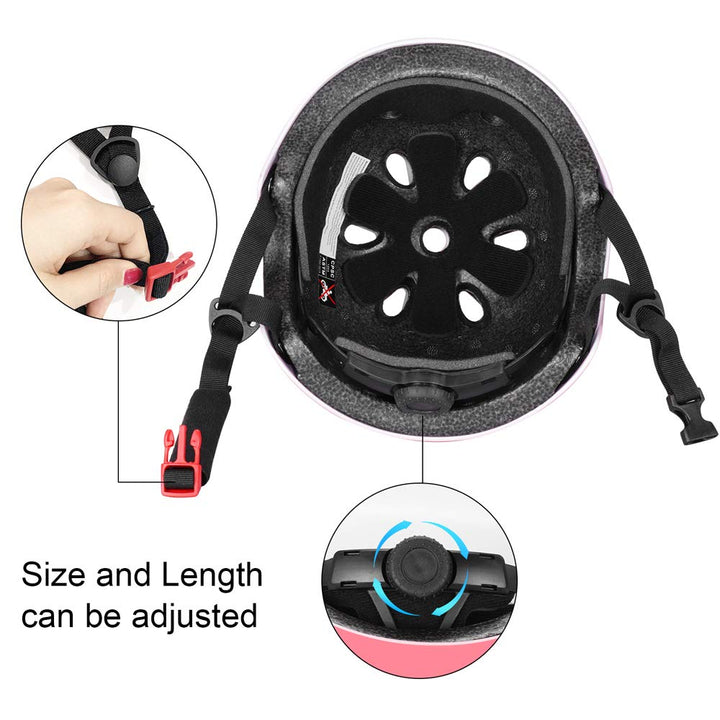 Adjustable Helmet For Kids Toddler Bike Ages 3-8 Years Old Boys Girls Multi-Sports Safety (Pink)