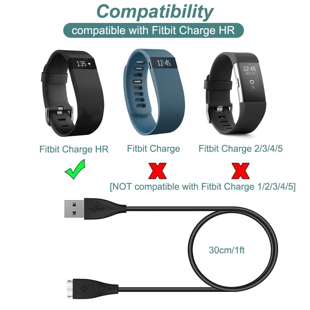 Charger for Fitbit Charge HR, Replacement Charging Cable Cord for Fitbit Charge HR (30cm/1ft)