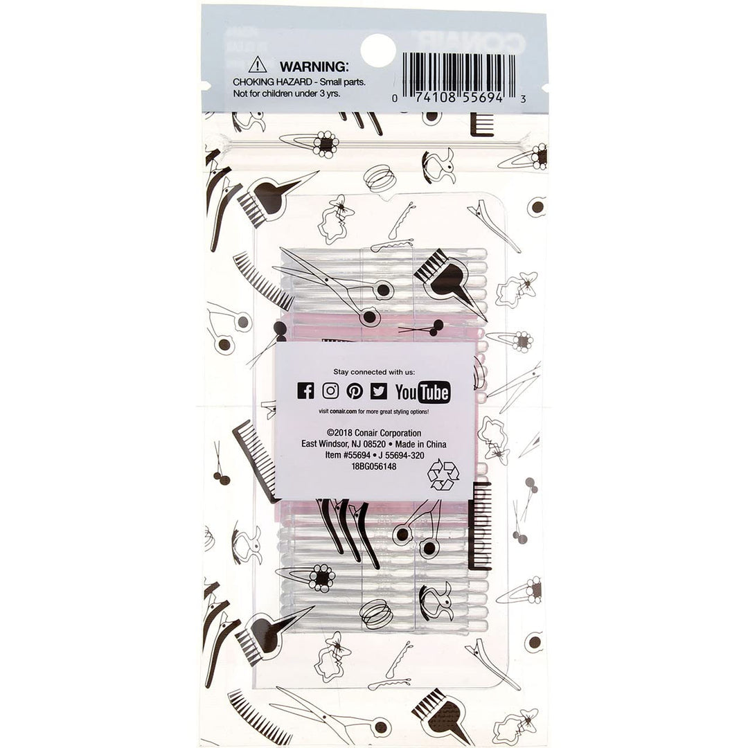 Clear and Metal Free Bobby Pins, Clear, 25 Ct