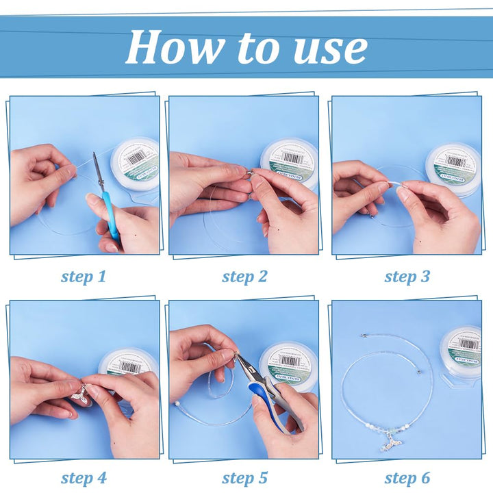 200m 0.16mm Fishing Nylon Beading Thread Wire for Hanging, Bracelet and Jewelry Making