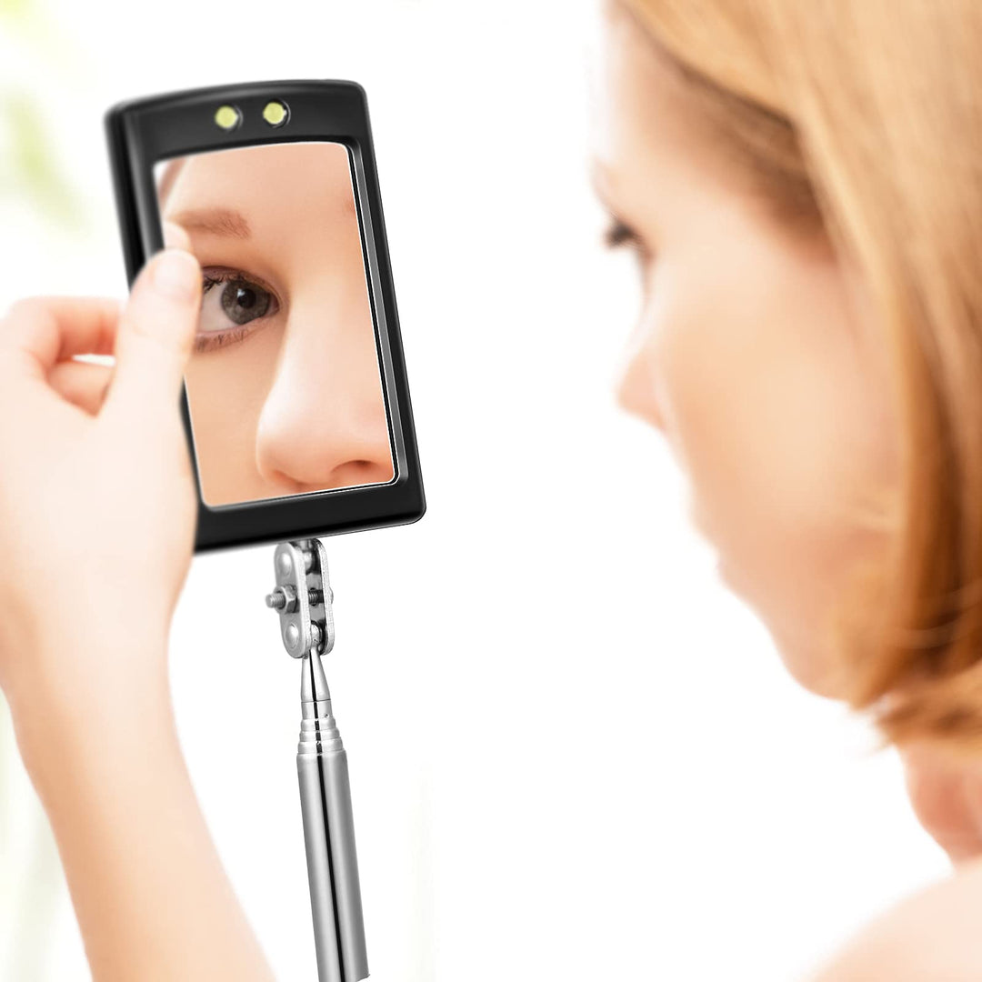 3 Pieces Telescoping Inspection Mirror Observe Mirror Inspection Tool for Check The Condition of The Vehicle (7.9 x 2.5 x 1.2 Inch, Rectangle)