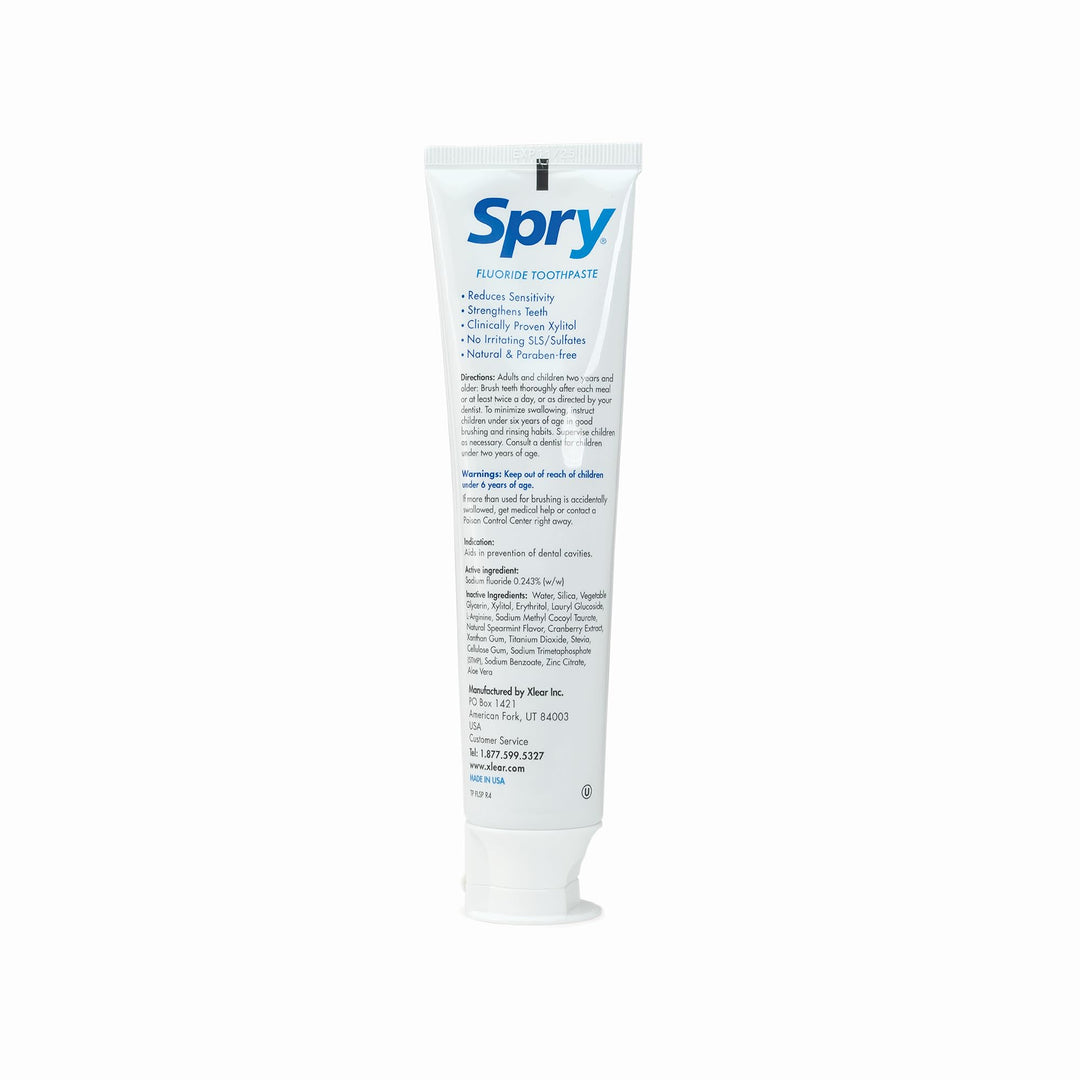 Xylitol Toothpaste 5oz, Fluoride Toothpaste Adult and Kids, Teeth Whitening Toothpaste with Xylitol, Natural Breath Freshening, Mouth Moisturizing Ingredients, Spearmint (Pack of 1)