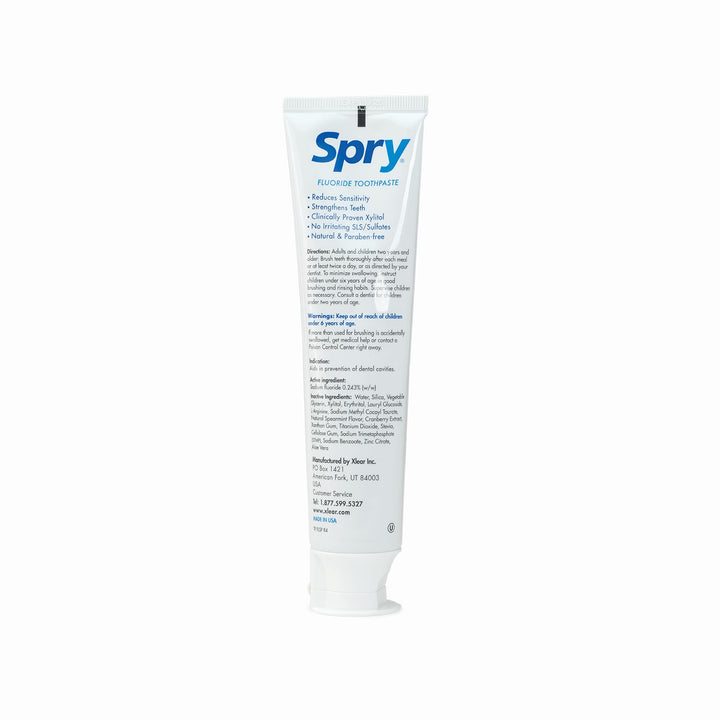 Xylitol Toothpaste 5oz, Fluoride Toothpaste Adult and Kids, Teeth Whitening Toothpaste with Xylitol, Natural Breath Freshening, Mouth Moisturizing Ingredients, Spearmint (Pack of 1)