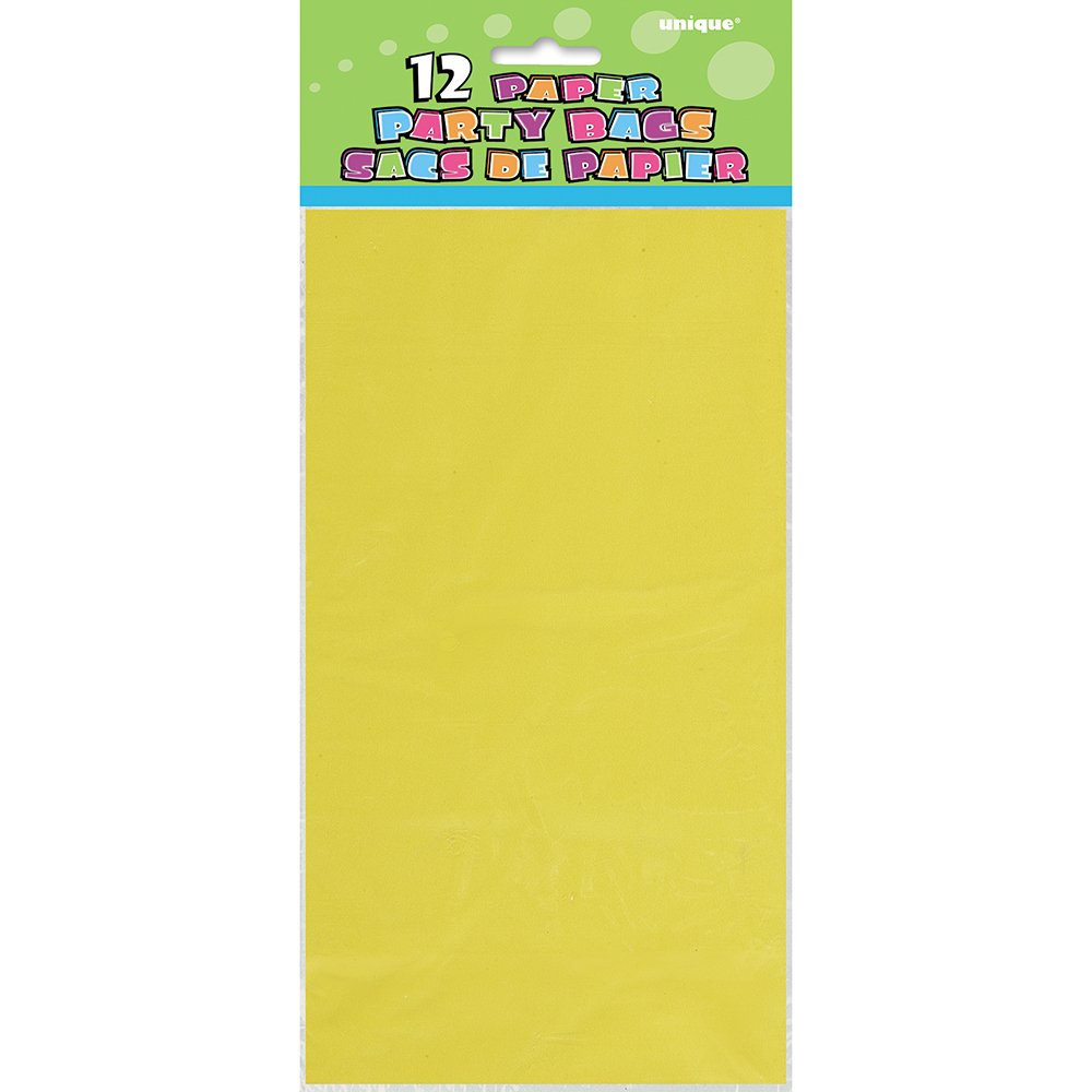 Yellow Paper Party Favor Bags, 12ct