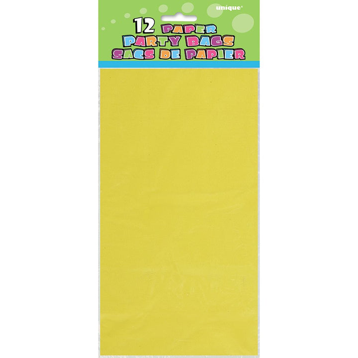 Yellow Paper Party Favor Bags, 12ct
