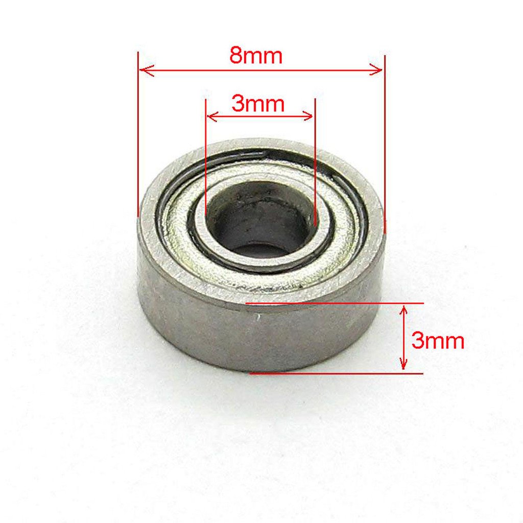 3x8x3 mm Steel Deep Groove Ball Bearing,Model Bearings MR83ZZ L-830ZZ 10 PCS Skateboard Bearings