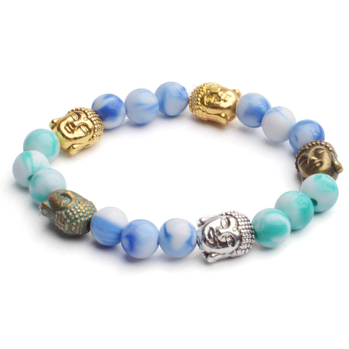 36pcs 6 Colors Buddha Head Beads Tibetan Alloy Charm Connector Beads Loose Spacer Beads for DIY Bracelet Necklace Jewelry Making and Crafting