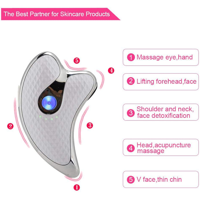 Guasha Tool for Face, Electric Gua Sha Plate, Face Massager, Gua Sha Tools Face Scraping Massager Facial Scraping Plate Lifting Device Scraping Board for Anti Aging Anti Wrinkles Lifting Face Skin