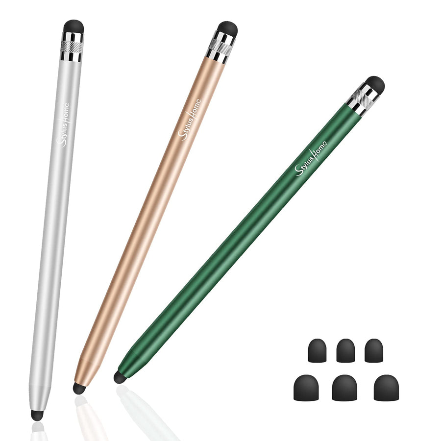 StylusHome Stylus Pens for Touch Screens (2 Pcs), Sensitivity & Precision Stylus, 2 in 1 Capacitive Stylus with 6 Extra Tips for iPad iPhone Tablets Samsung Galaxy All Universal Touchscreen Devices