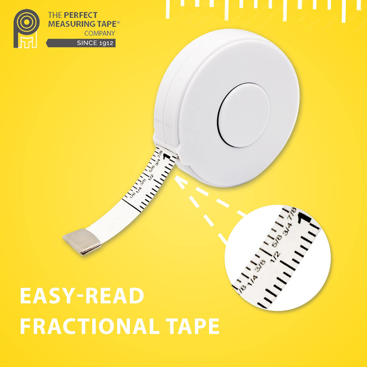 Perfect Measuring Tape - Premium Retractable Tailor’s Tape Measure & Crafters Tape – 80 / 2m - Pocket Sized Fractional Inch & Metric Tape Measure for Fabric, Body, and Sewing Measurements