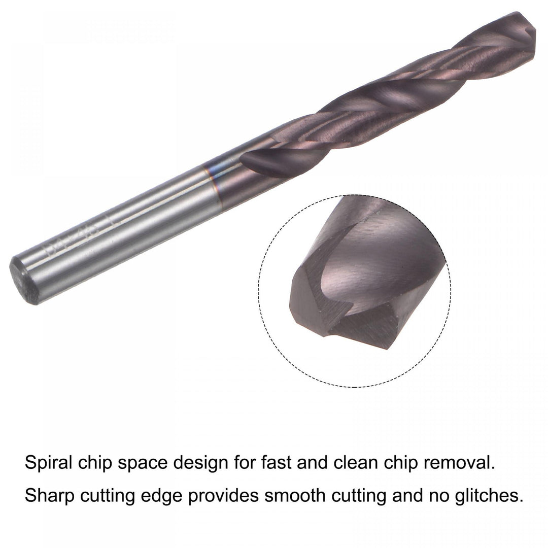 Carbide Twist Drill Bits 4mm, DIN K45 Tungsten Carbide AlTiSin Coated Jobber Drill Bits Straight Shank Drilling Cutter for Stainless Steel Alloy Steel