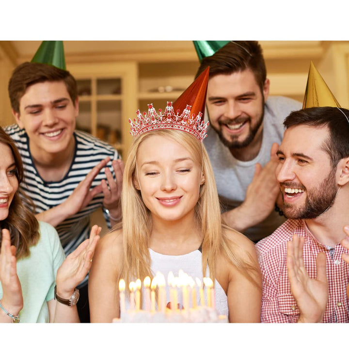 Birthday Girl Sash for Women Guardian Soldiers Birthday Crown for Women Birthday Tiara for Women Birthday Girl Headband Princess Crown Rhinestone Happy Birthday Accessories Red