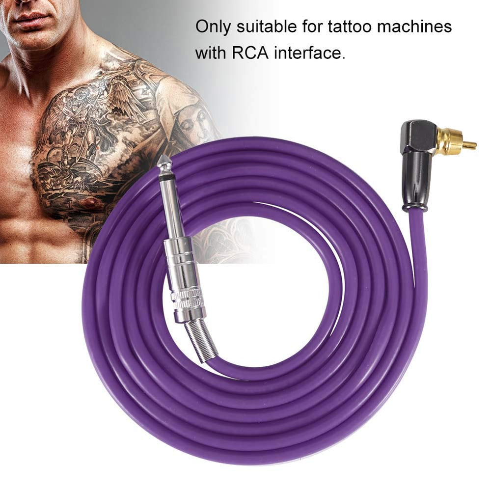 Silicone Soft Tattoo Clip Cord, Flexible Silicone Hook Line Core Clip Tattoo Wire for 90 Degree RCA Interface Tattoo Machine Power Conversion kit Accessory(purple)
