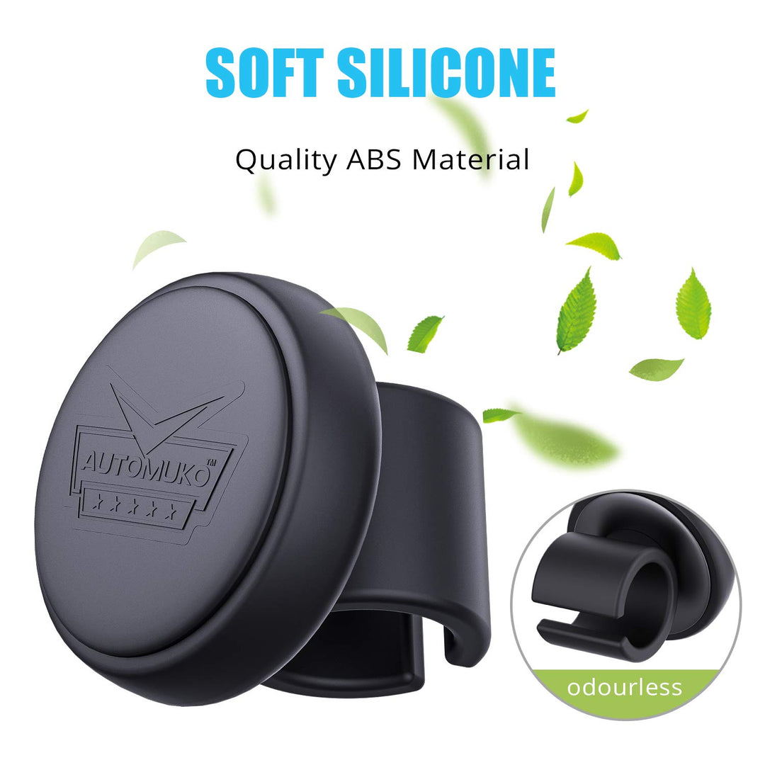 Steering Wheel Spinner, Silicone Power Handle, Steering Wheel knob, Easy Installation No Tools Required (Black)