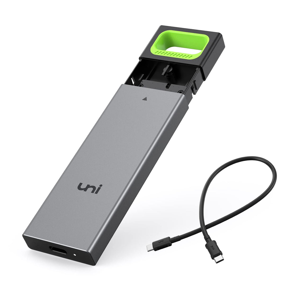 NVME SSD Enclosure, Tool-Free 10Gbps M.2 SSD Enclosure, USB C (Thunderbolt3 Compatible) NVME & SATA External SSD Reader Adapter with RTL9210B Chipset Support UASP for SSD Size 2280/2260/2242