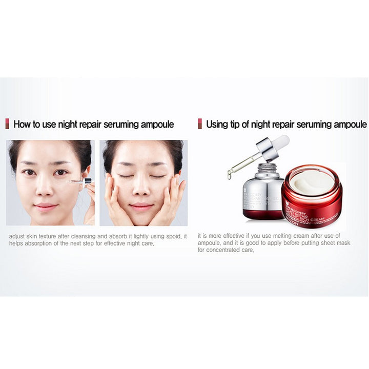 Skin Recovery Night Repair Seruming Ampoule, Antioxidant, Anti-aging, Rejuvenate Skin, Korean Skincare (30 ml 1.01 FL oz)
