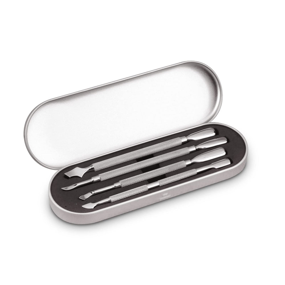 Nail Polish Remover Tool Manicure Cuticle Pusher Stainless Steel Kit (4 Pieces)