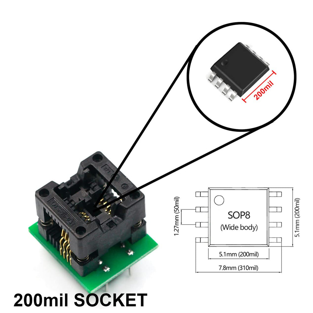 SOP8 to DIP8,SOP16 to DIP16 IC Programmer Socket Converter Adapter Module 2PCS(SOP8 200mil+SOP16 150mil) Wide Body Narrow Body