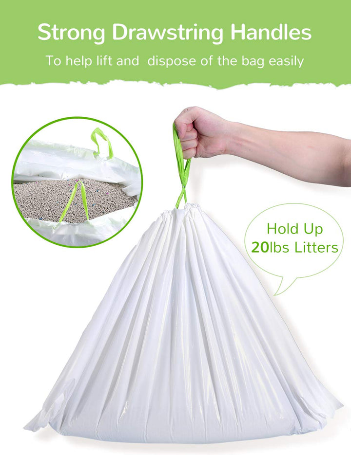 Cat Litter Liners Large, Jumbo Drawstring Extra Durable Pet Cat Pan Liners Extra-Thick Kitty Litter Box Bag-24 Count 36 x 19
