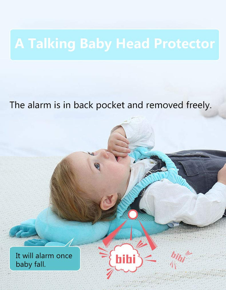 Head Safety Protector Pad for Baby Toddler Walker,Infant Talking Head Protection Backpack Cushion (Z Light Blue Elephant Sets)
