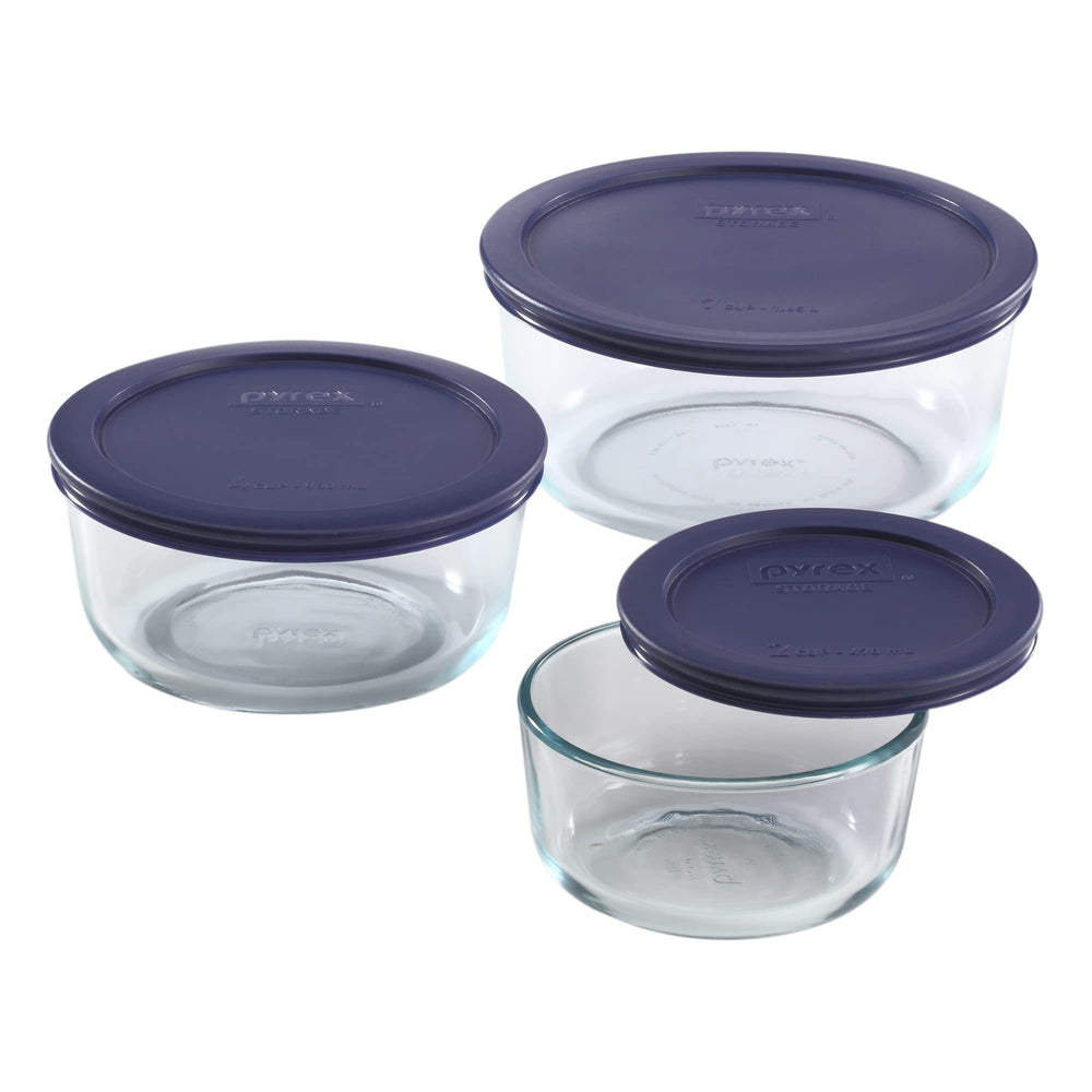 6010170 Glass Plastic Storage Set - 6 Pieces, Blue