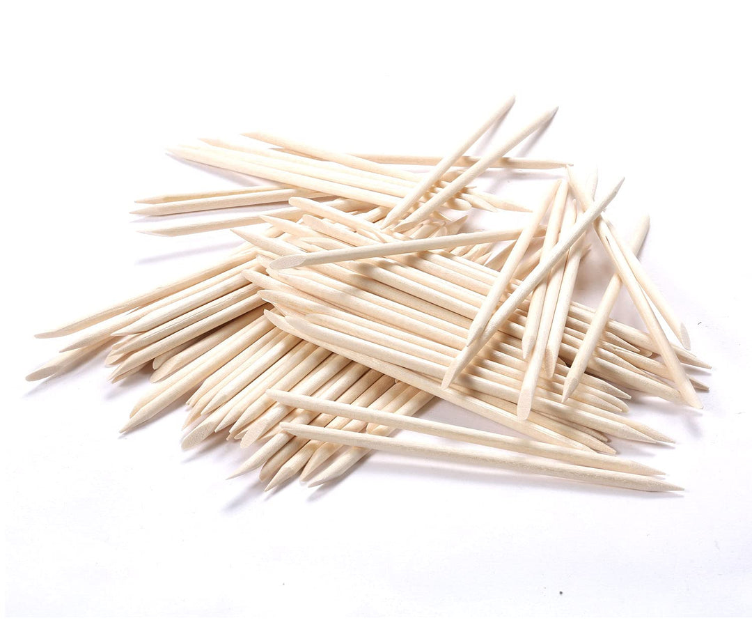100Pcs Orange Wood Sticks for Nails, Double Sided Cuticle Pusher Remover Nail Art Manicure Pedicure Tool for Manicure Pedicure