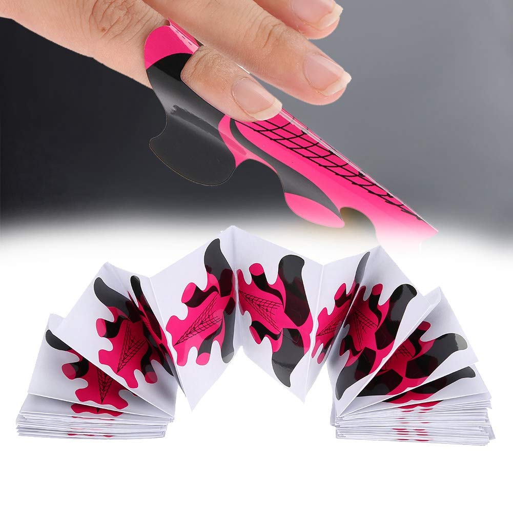 100pcs Nail Forms for Nail Extension UV Builder Gel Paper Tray Nail Art Accessories