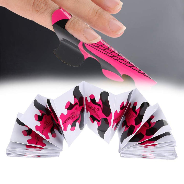 100pcs Nail Forms for Nail Extension UV Builder Gel Paper Tray Nail Art Accessories