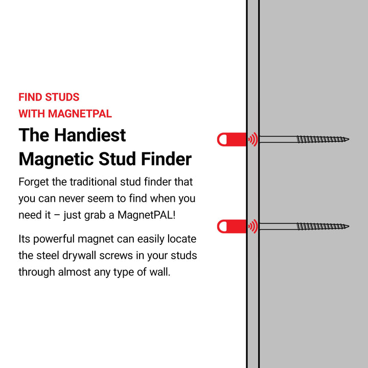 MagnetPal 3 pack Heavy-Duty Neodymium Anti-Rust Magnet, Best for Magnetic Stud Finder / Key Organizer / Indoor and Outdoor Multi Uses, Yellow with Key Ring (SP-MPM3YL)