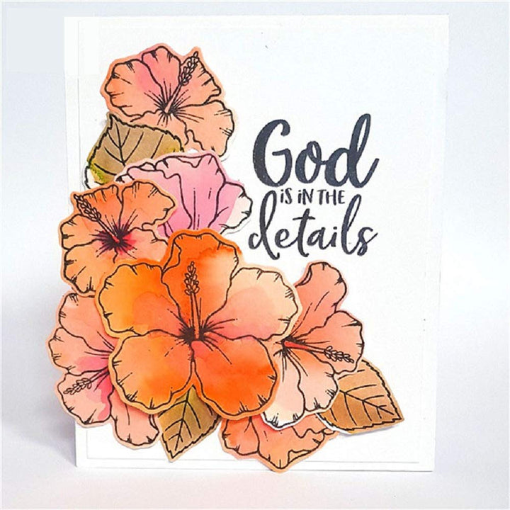 Flower Leaf Stamps and Dies for Card Making, Words Flower Cutting Die and Clear Stamps for Bullet Journal DIY Scrapbook Decoration Handmade Crafts Notebook