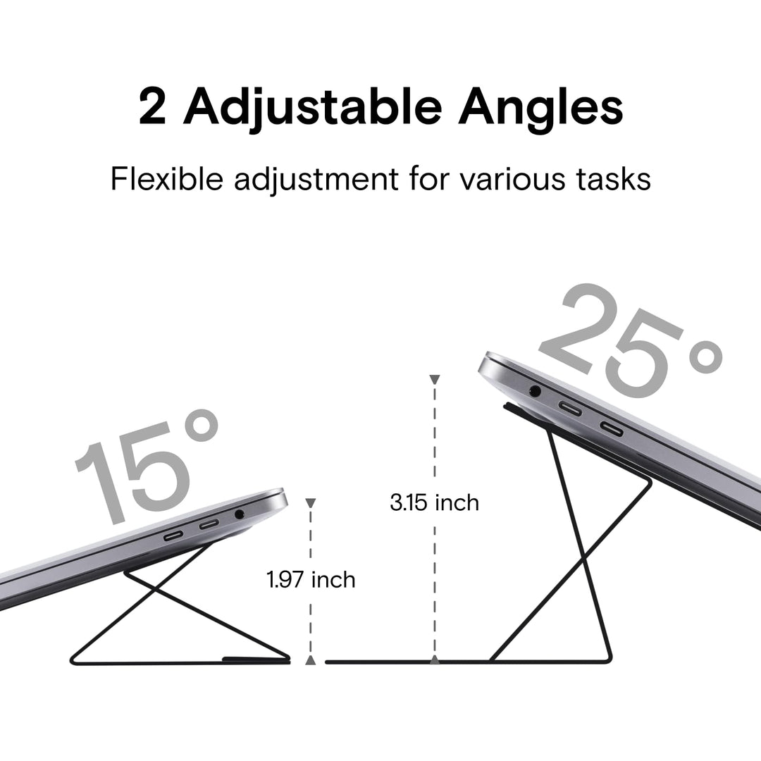Laptop Stand for Desk, Adhesive Laptop Stand with 2 Adjustable Viewing Angles, Foldable and Portable Computer Stand Compatible with MacBook Air, MacBook Pro 11-16, Starry Grey
