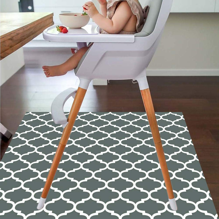 Splat Mat for Under High Chair/Arts/Crafts , 51 Baby Anti-Slip Food Splash and Spill Mat for Eating Mess, Waterproof Floor Protector and Table Cloth (Lattice)