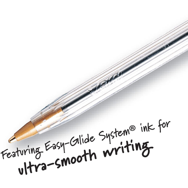 Cristal Xtra Smooth Black Ballpoint Pens, Reliable Medium Point (1.0mm), 12-Count Pack
