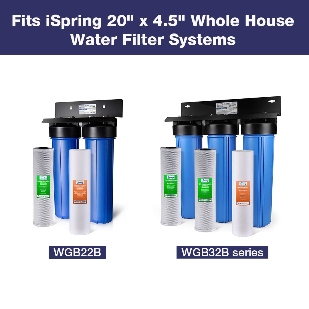 FP25B High Capacity 20” x 4.5” Water Replacement Cartridge Fine Sediment Filter, 5 Micron, 1 Piece, White