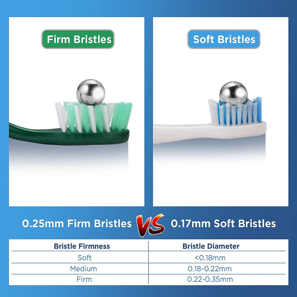 Firm Toothbrushes for Adults, Cross Hard Bristles, 6 Count