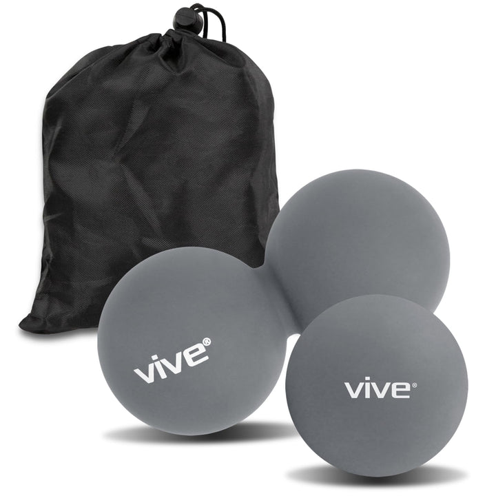 Double Lacrosse Ball and Peanut Massage Set - Deep Tissue Ball for Muscle Recovery, Myofascial Trigger Point Release Therapy - Roller for Feet, Back and Yoga - Plantar Fasciitis Ball and Acupoint