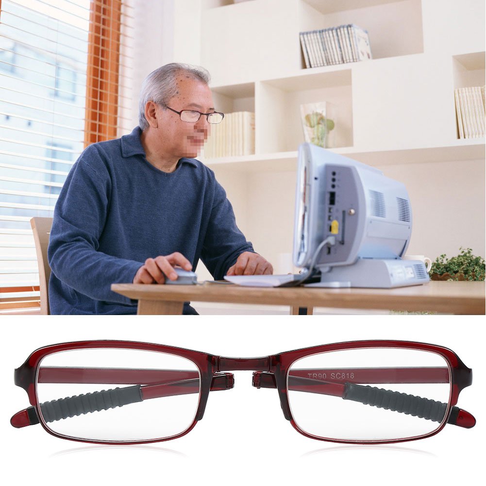 Reading Glasses, Men and Women 1.0/1.5/2.0/2.5/3.0/3.5/4.0 Portable Lightweight Folding Reading Presbyopic Glass(2.5-Red)